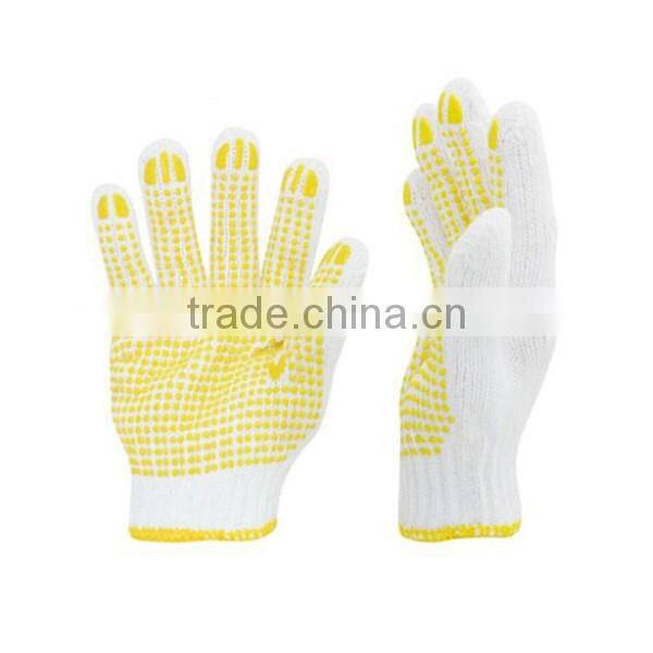 No Pollution No Stimulation PVC Dotted White Cotton Textile Glove