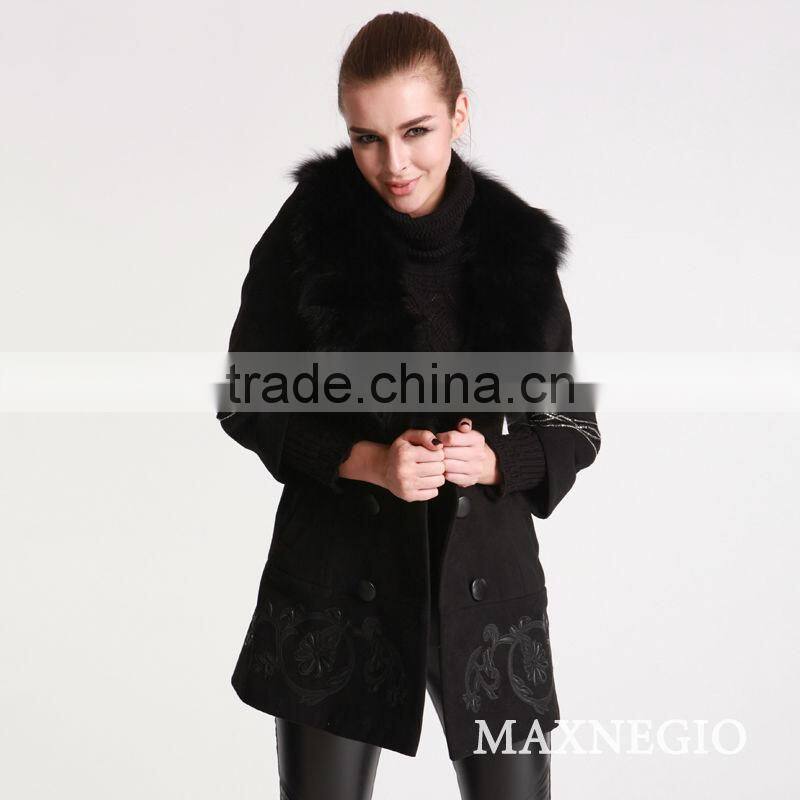 Fashion new arrival online shopping ladies wool long winter coats