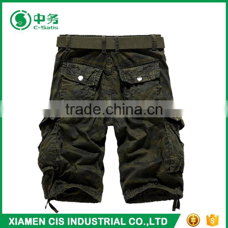 Custom Summer Pure Cotton Army Style Mens Camo Printed Cargo Shorts