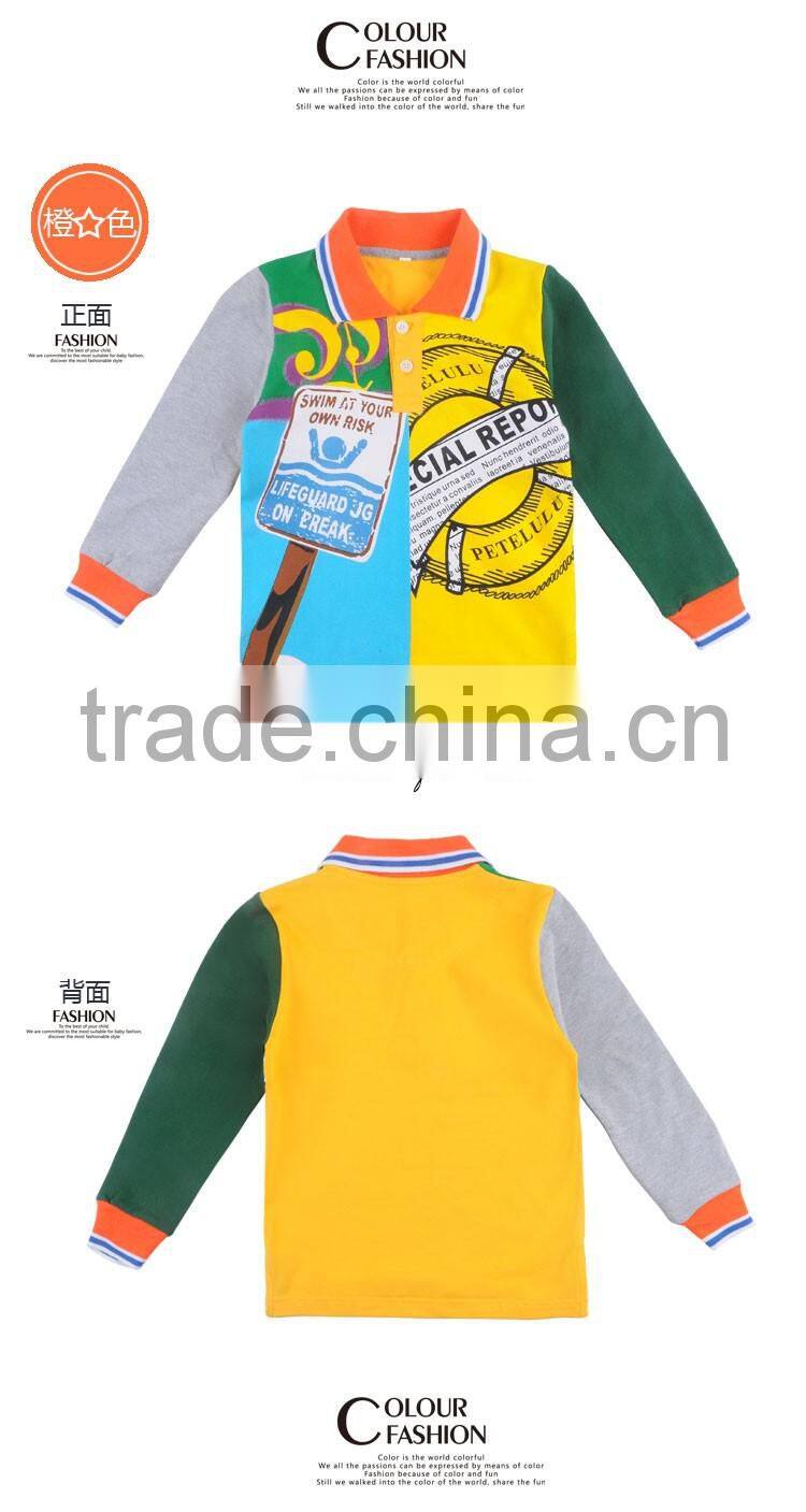 New Fashion Kids Spring Clothing Commonweal Suit Long Sleeve Boy Polo Shirt Top