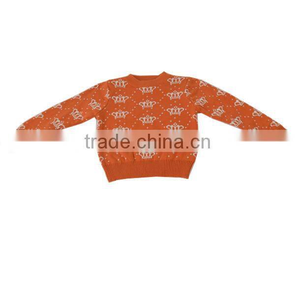 2014 New girl's allover jacquard pullover sweater