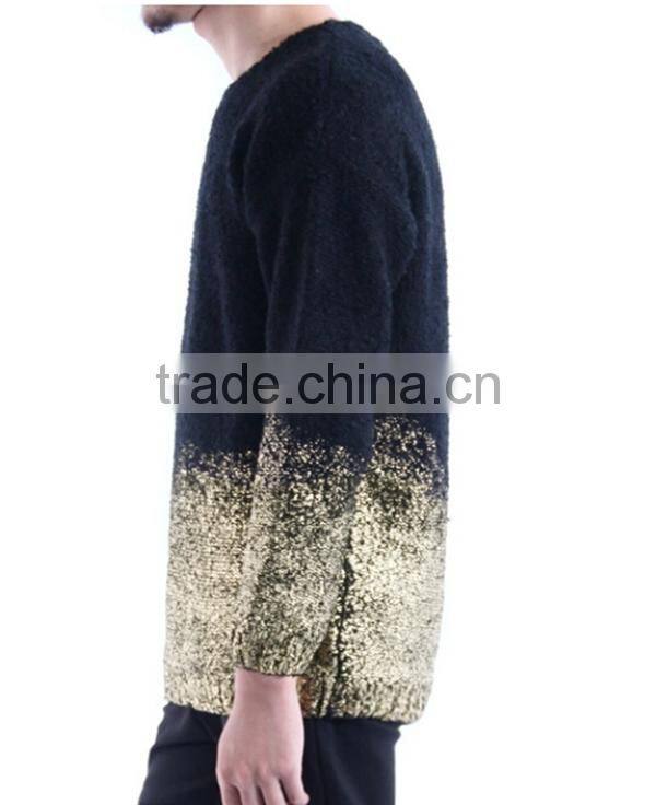 men's fashion pullover gold and silver foil print sweater clothing