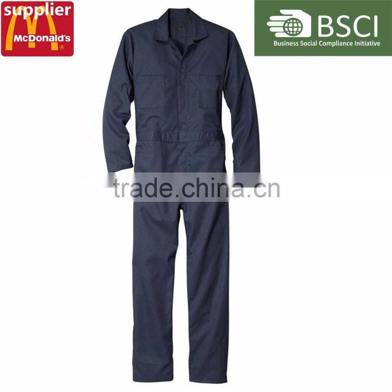Wholesale Work Wear Clothing Cheap Factory Dark Blue Long Sleeve Coveralls Working uniforms Clothes for men workwear