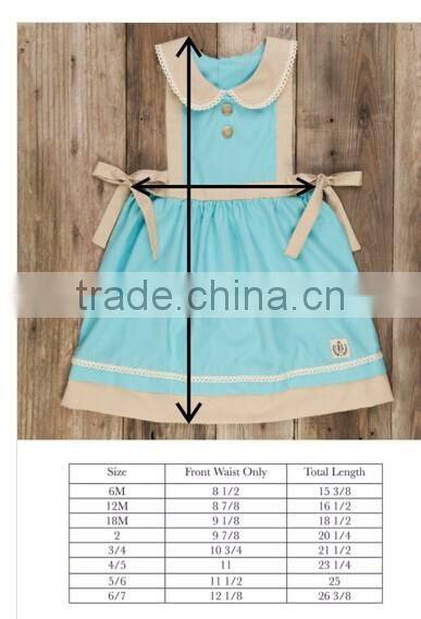 Girls Boutique Dress Kids 100% Cotton Blue Dress Sister Clothing