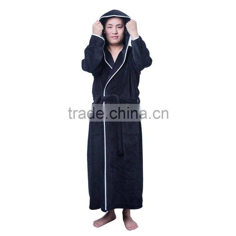 Black super soft 'men's onesie pajamas with hood