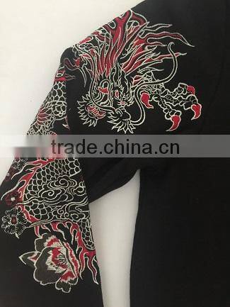 Men's fleece black embroidey pullover hoodie