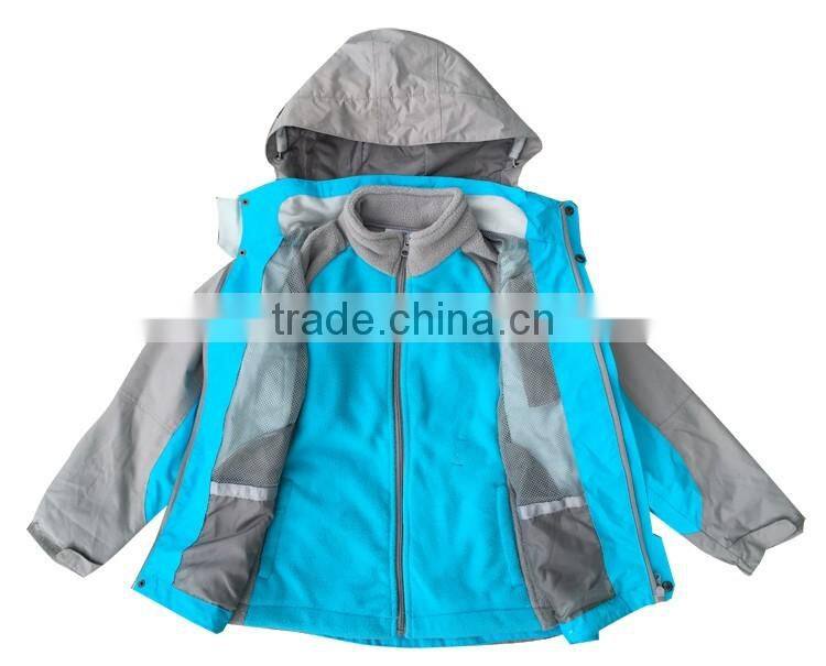 Children winter jacket with hood boys winter 3 in 1 jacket for sport