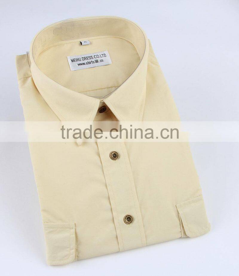 100% cotton long sleeve two chest pockets men's workwear work shirts