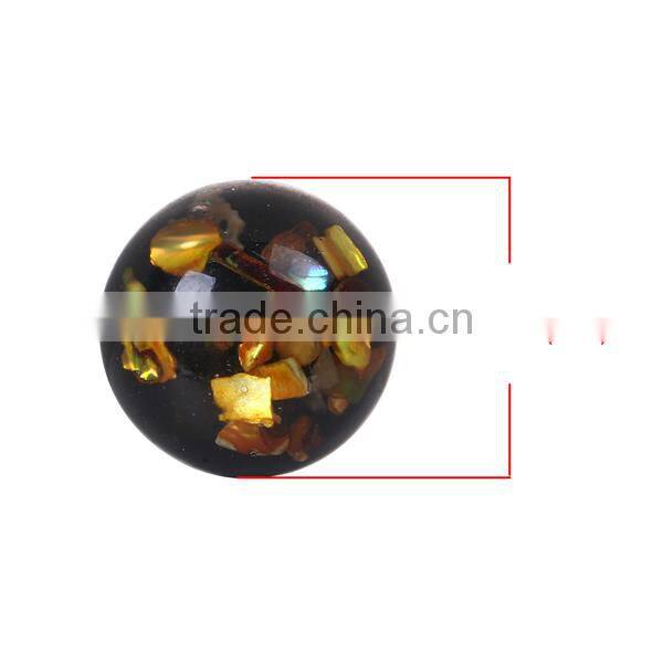 Resin & Shell Mosaic Dome Seals Cabochon Round Yellow