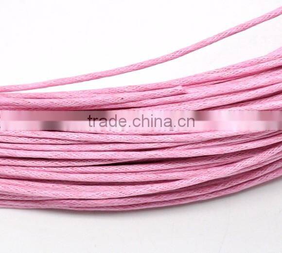 High Quality 80M Pink Waxed Cotton Necklace Cord 1.5mm