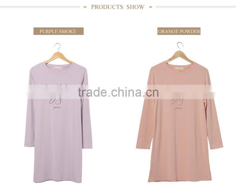 Super Grade Qianxiu Autumn Character Print Long Sleeved Sweet Elegant Girl Lady Sexy Nightgown