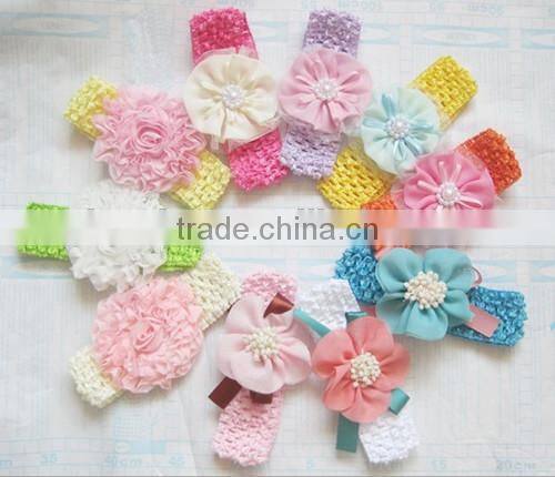 cheap knit baby headband with flower