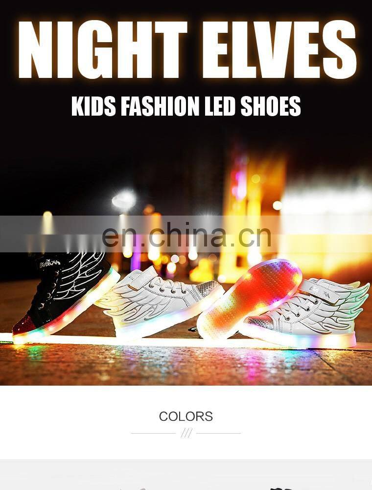 Wholesale hot Led light up kids shoes Children kids led shoes USB rechargeable LED luminous light shoes sneakers for kids