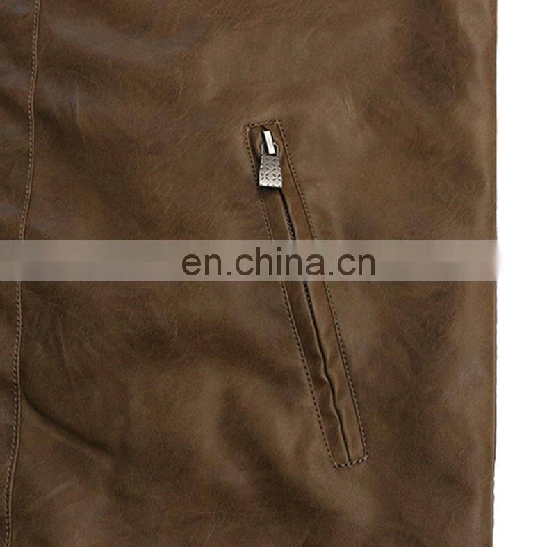 custom men high quality pu leather jacket