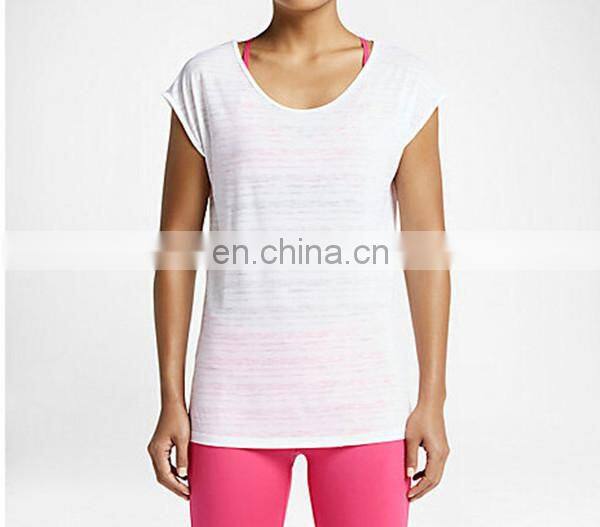 Yihao 2015 New Arrival t shirt wholesale woman t-shirt short-sleeve dry fit plain blank t-shirt
