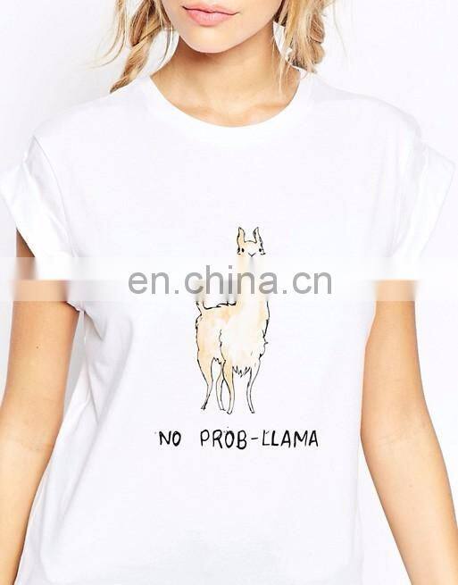 Cute animal printed t-shirt women wholesale