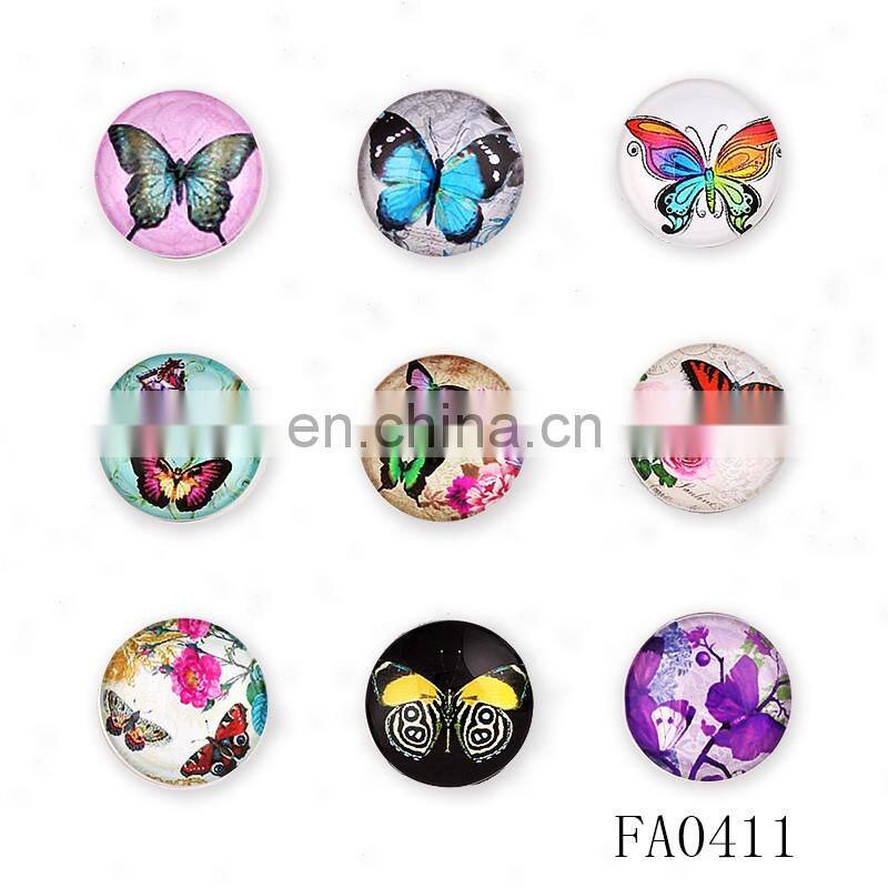 Factory Wholesale Metal Glass Magnetic Snap Button, Fashion Butterfly Snap Button