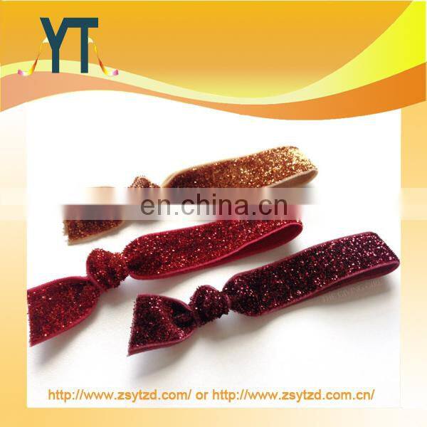 fashion color print bow hair tie elastic scrunchie for women