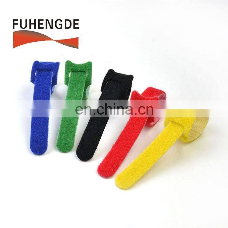 Custom nylon printed hook and loop cable tie