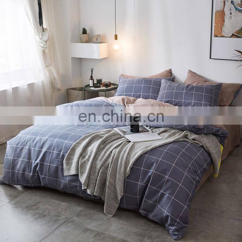 i@home Ins nordic white striped print cotton duvet bedsheets bedding set