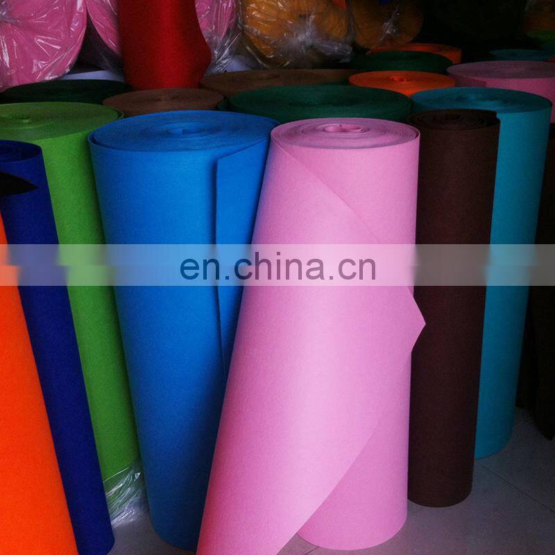 wholesale needle punched nonwoven fabric colorful 100% polyester felt roll