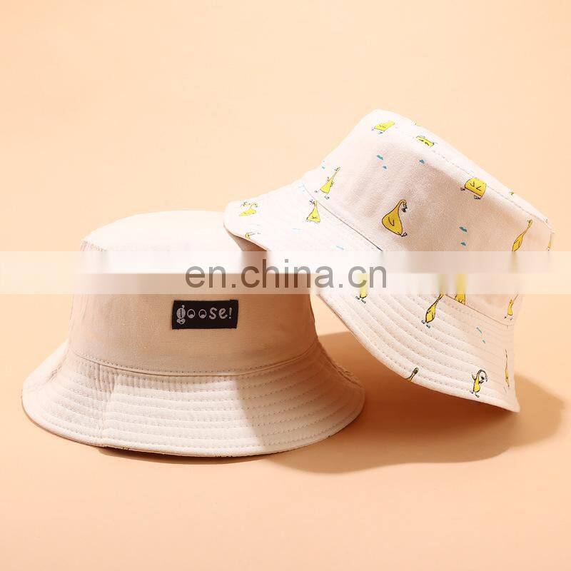 fishing cap Cartoon print hats Women bucket Hat out Cold sunscreen fisherman hats Hip hop casual caps