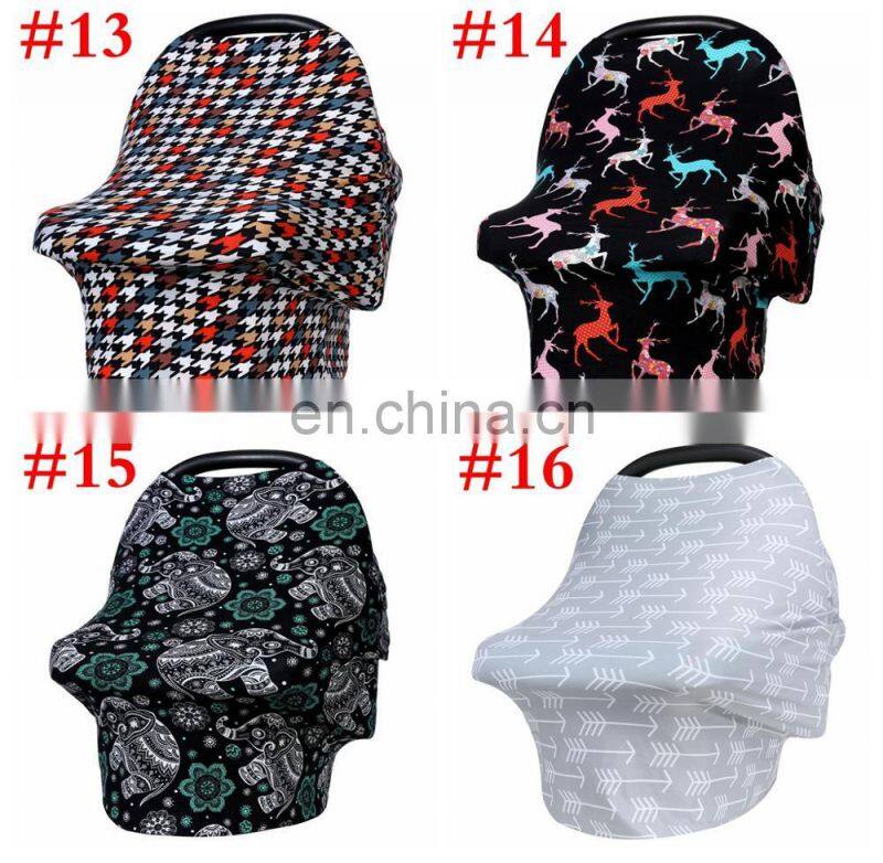 Hot selling printed shopping cart car seat canopy multi use breastfeeding cover up stroller car seat baby nursing cover