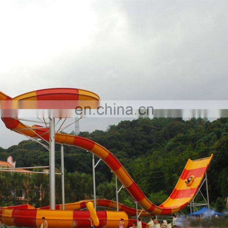 Fiberglass Water Slide 11-18M Platform Height With Swimming Pool Water Park Equipment