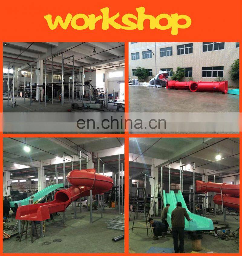 Mini water park fiberglass water slide and inflatable water park
