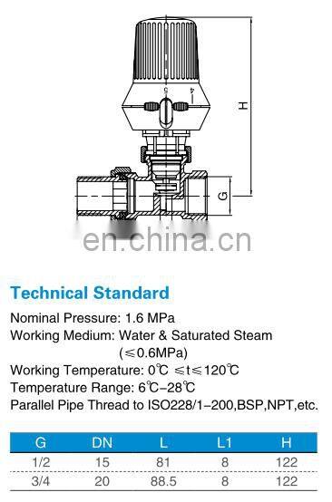 J3004 Cheap Hot Sale Top Quality Brass Straight Radiator Valve HVAC System