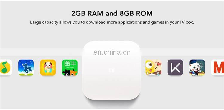 Chinese Original Xiaomi Mi 4 TV Box Voice Control Amlogic S905L 2GB 8GB 2.4G Wi-Fi/BT4.1 EDR/Supports 4K HDR/H.265 Set Top Box