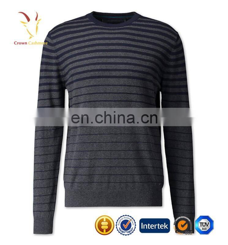 mens crew neck striped pullover wool sweater