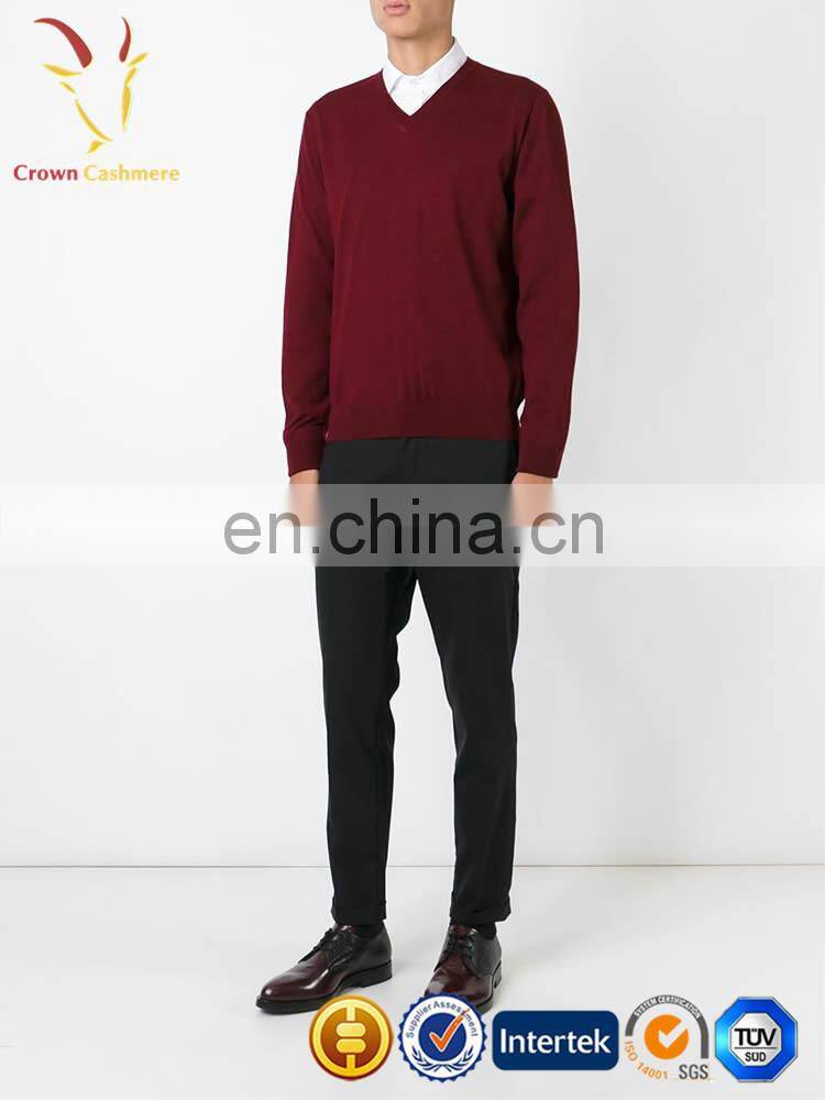 Mens Classic V Neck Cashmere Sweater Knitted Pullover Sweater Pattern