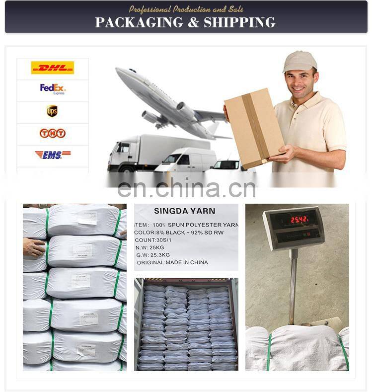 Free Sample Good quality White Dope Dyed Black Colors 100% Polyester Core Spun Yarns Pbt 150d/36f knitting yarn for sweater