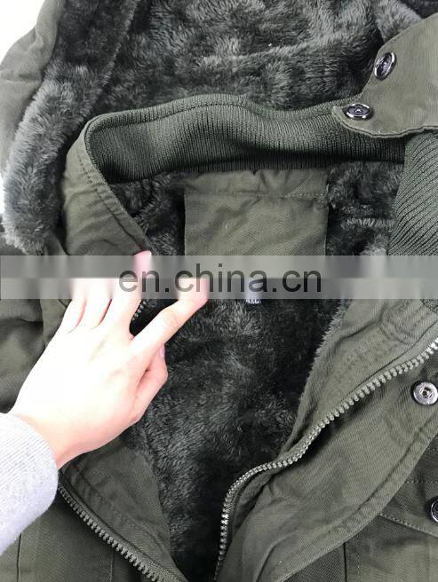 2021 cross-border Amazon eaby wish plus velvet thick mid-length washed cotton large size loose coat jacket cotton jacket