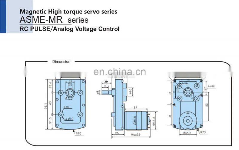 ASME-MRA Non-Contact Magnetic Encoder 260kg.cm 4096 Resolution 32Bit MCU High Torque Servo