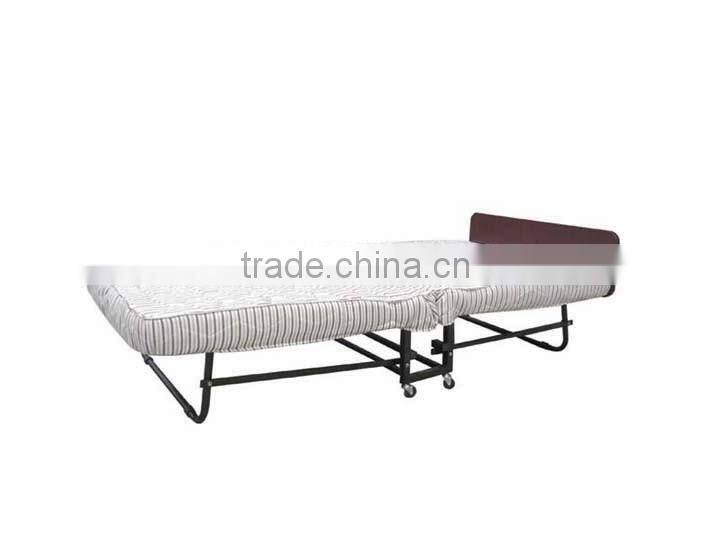 Hot Sell Metal Hotel Extra Foam Folding Bed With Head Board