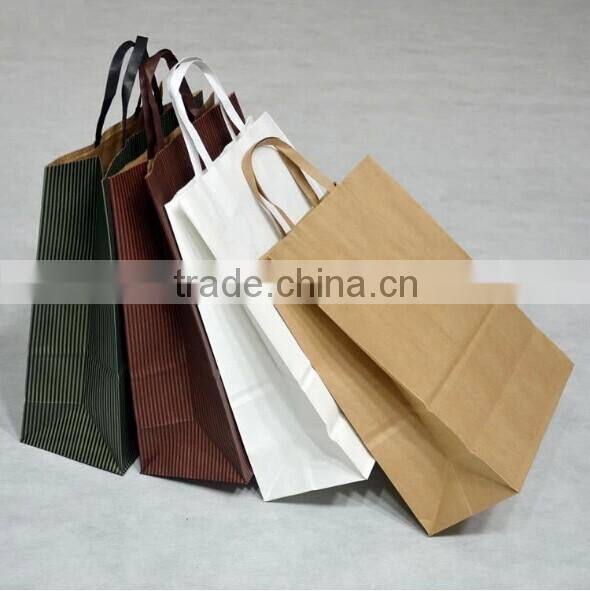 stripe kraft paper gift bag brown shopping bag