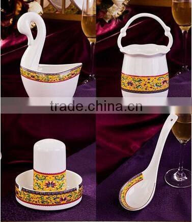 56 pcs gold china porcelain dinner sets