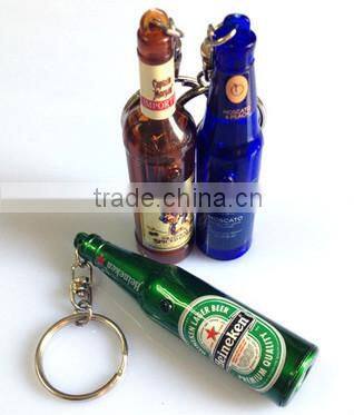 promotional gifts led projector bottle shape keychain,custom led bottle keychain ,led beer shape projector bottle keychain