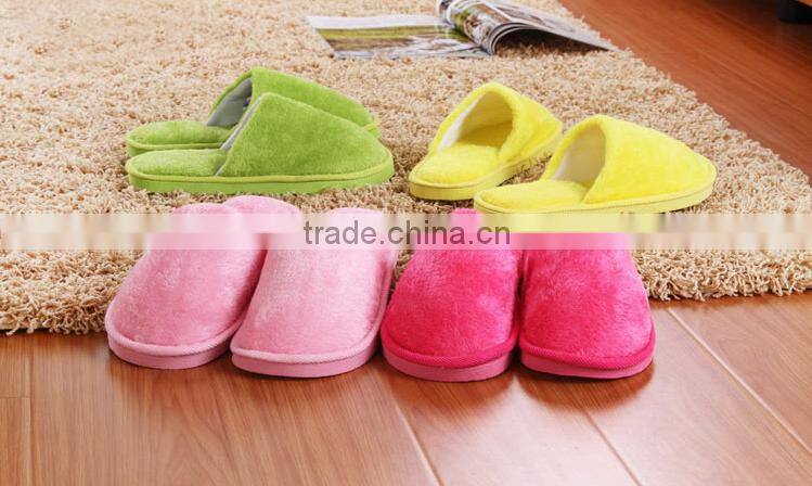 Winter women men home floor slipper single color warm indoor slippers