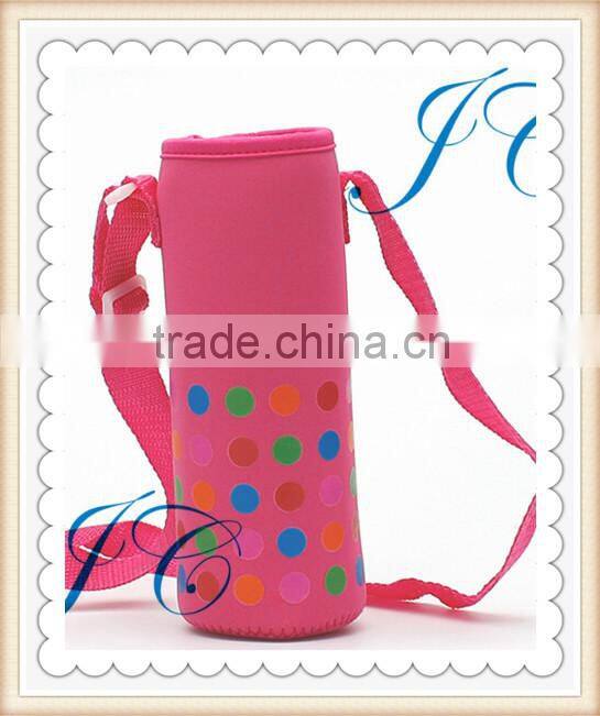 Pink beautiful high quality neoprene coffee cup sleeves with custom logo printing for promotion