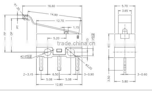China manufacture Micro Switch USA 0.1A 48VDC/125VDC