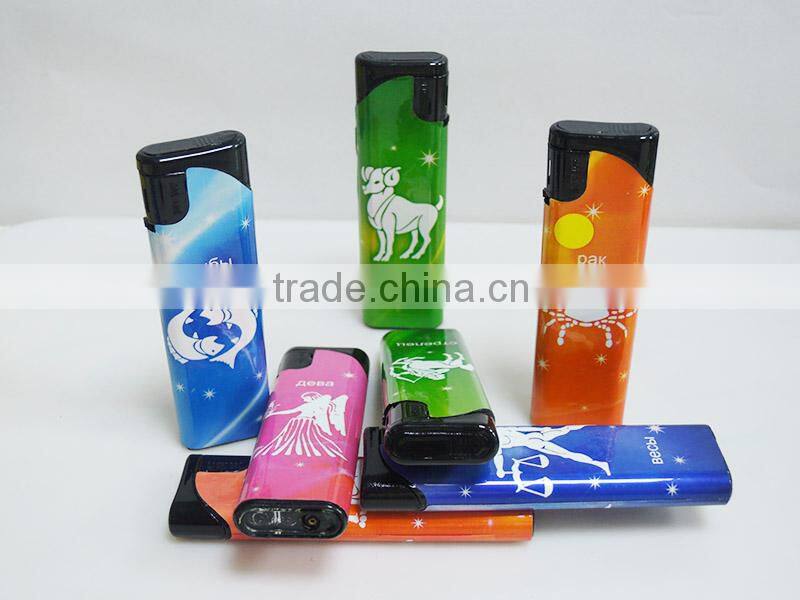 yiwu good quality custom made wrap picture electric flame cigarette lighter