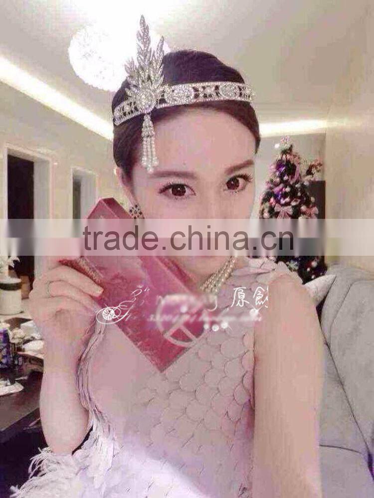 Gatsby Hot Sale Top Quality Bridal Tiara Rhinestone Hair Accessories