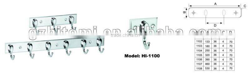 Mirror color single hook,Robe Hooks