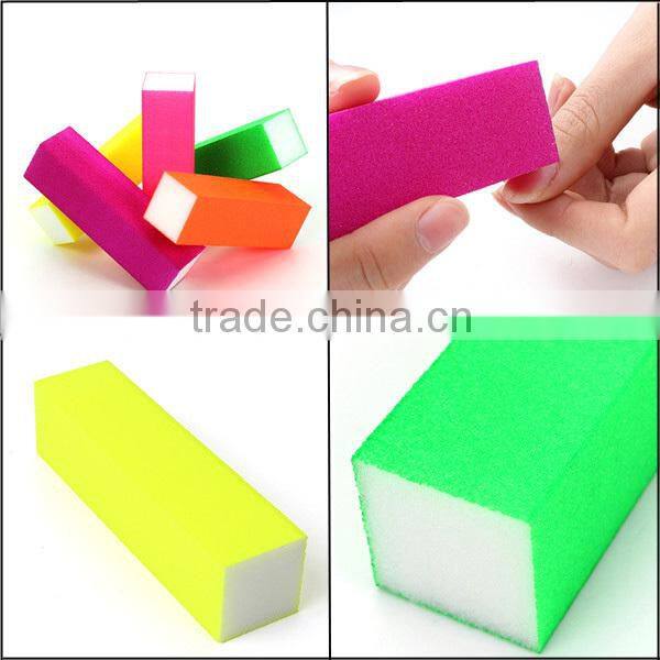 4-Ways 6Colors Nail Art Sanding Buffer Block Sponge Acrylic Polish Manicure Tools Files
