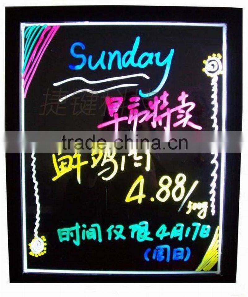 Edgelight AF32A Customized wholesale best quality RGB flashing colored neon dry erase boards advertising light chalk boards