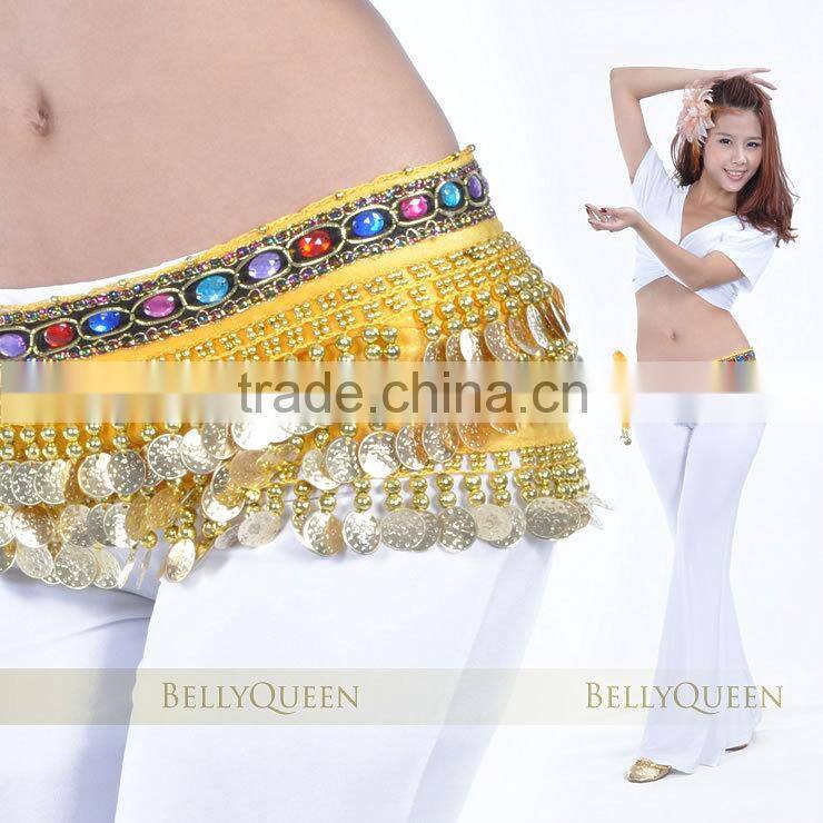 Velvet belly dance gold coins belt More Colors ,BellyQueen