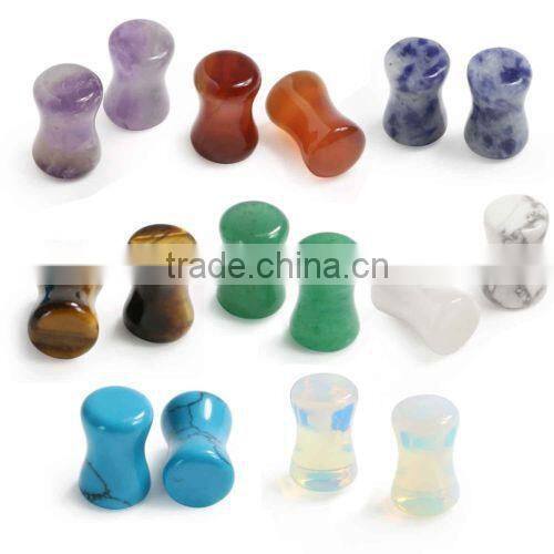 Natural Gemstone Color White Headset Earplug